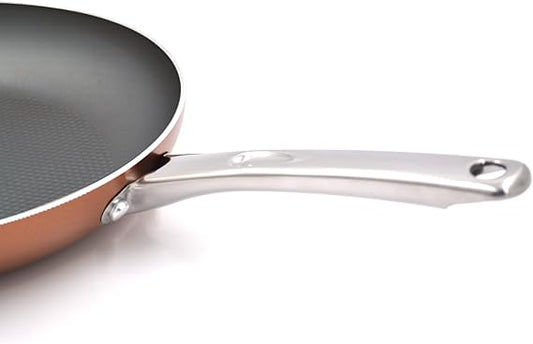 Prestige Ultra 29cm Non-Stick Frypan with Pan Holder, induction-ready, triple-layer coating, oven-safe up to 200°C, and energy-efficient.