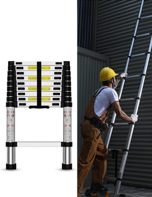 Its compact design allows for easy storage and transportation, while its lightweight construction makes it a breeze to maneuver. From painting and repairs to reaching high shelves or roofs, this telescoping ladder is your reliable companion for conquering any elevation challenge.