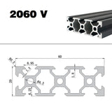 Lucky Extruded Aluminium Alloy Anodised T Slot V Slot Profile Rail Section Extrusion TS-3 2060 V Slot