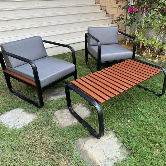 Atis 2 Seater Aluminium Outdoor Patio Sofa Set with Coffee Table