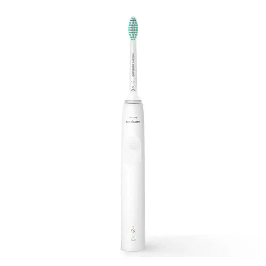 Philips Sonicare 3100 Series electric toothbrush with sonic technology, pressure sensor, and SmartTimer for effective plaque removal and gum care.