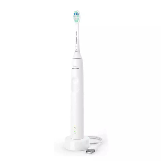 Philips Sonicare 3100 Series electric toothbrush with sonic technology, pressure sensor, and SmartTimer for effective plaque removal and gum care.