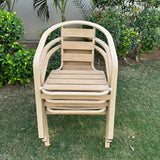 Aluminium Chair - 3 Pieces - Oak Colour