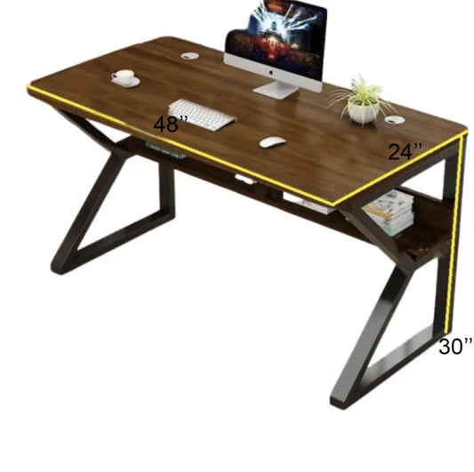 K-Shaped Computer Desk – Modern Study & Gaming Table with Storage - 4ft x 2ft