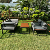 Atis 4 Seater Aluminium Outdoor Patio Sofa Set with Coffee Table