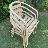 Aluminium Chairs - 4 Pieces - Oak Colour