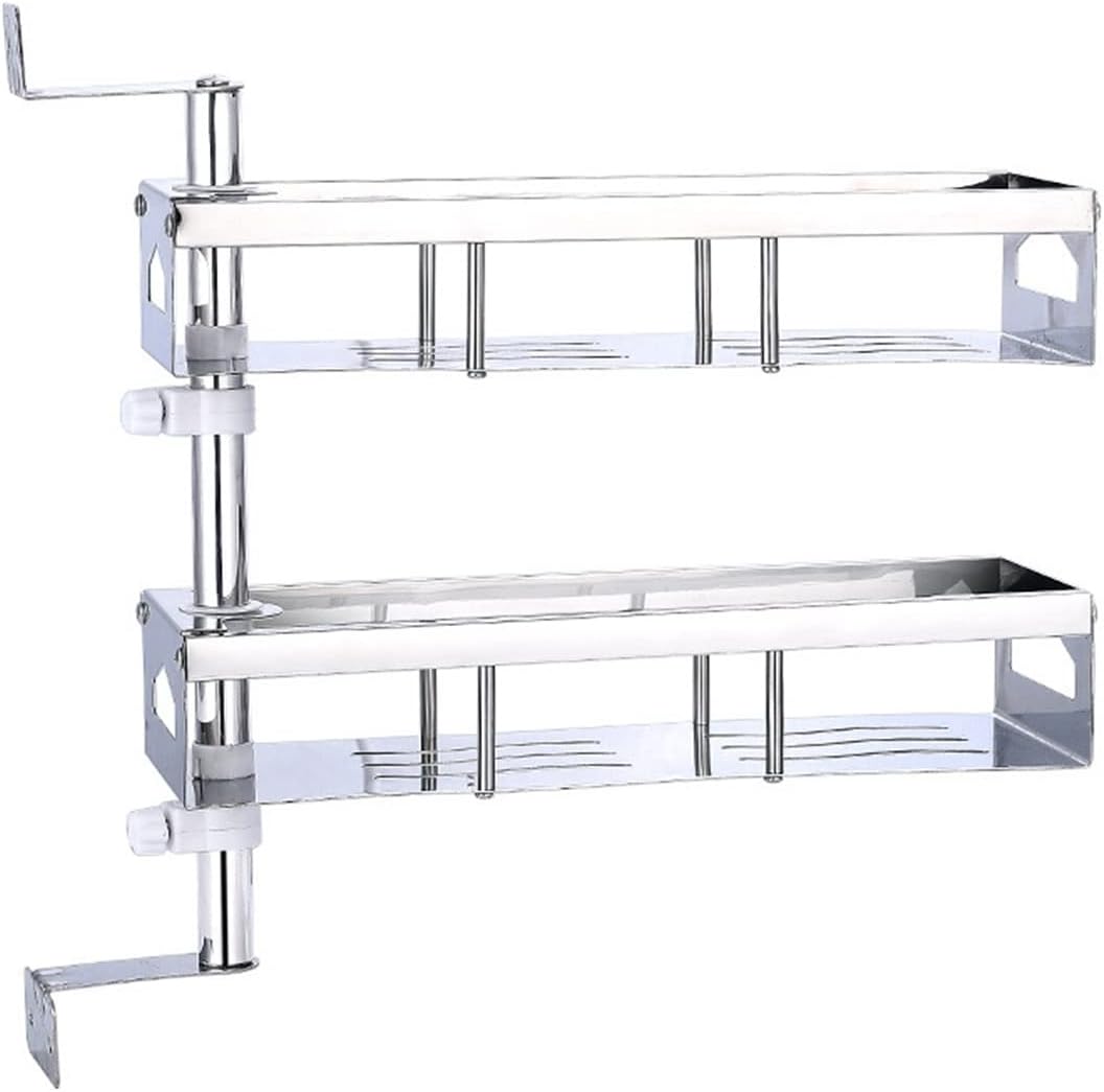 Rotatable 2-Tier and 3-Tier Stainless Steel Kitchen and Bathroom Rack for Efficient Storage