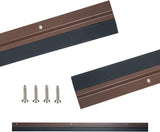 Brown aluminum door bottom seal with black rubber for soundproofing and weatherproofing.