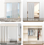 Extendable, anti-rust shower curtain rod (140cm to 260cm) for easy DIY installation and versatile use.