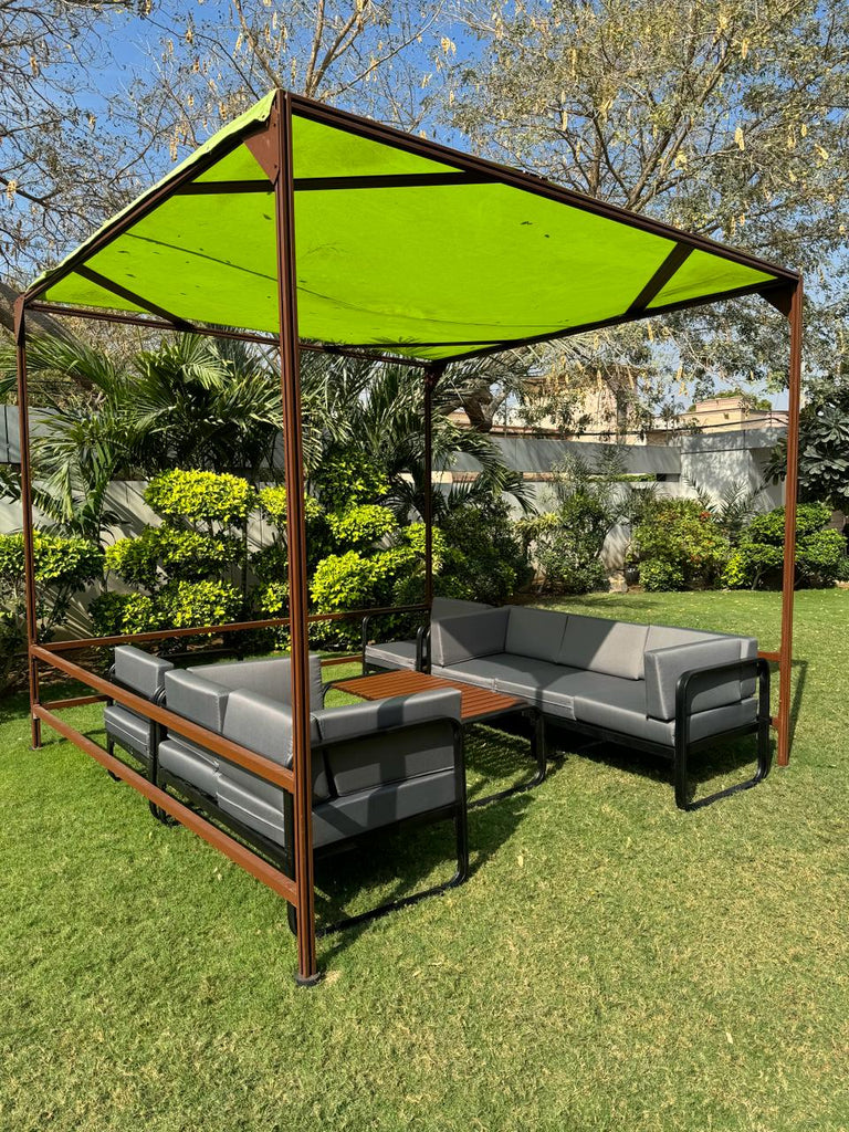 Experience Luxury Outdoors with Atis 7 Seater Aluminium Patio Sofa Set ...