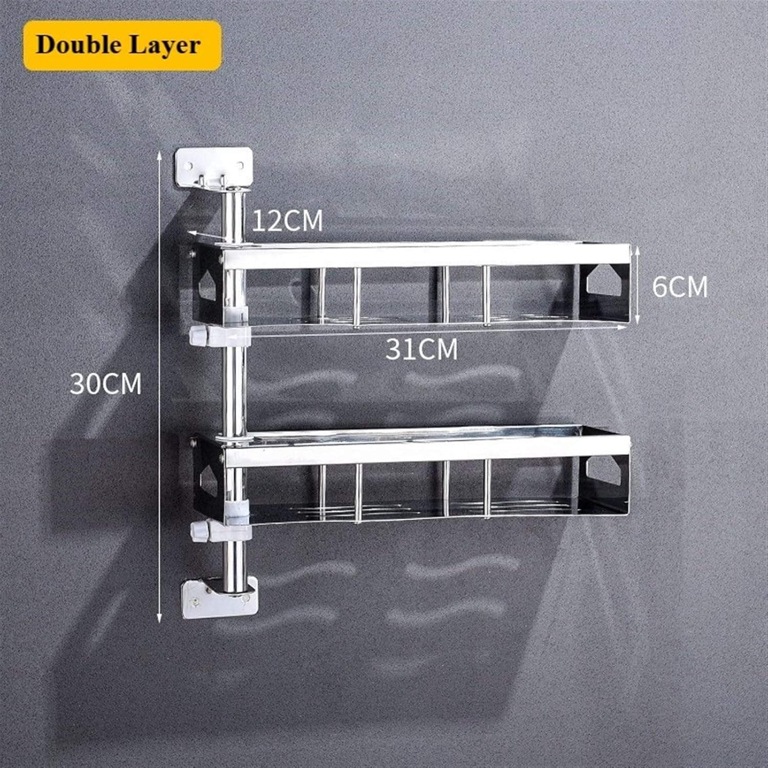 Rotatable 2-Tier and 3-Tier Stainless Steel Kitchen and Bathroom Rack for Efficient Storage