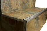 Aluminum stair nosing with fluted design, 36'' waterproof, non-slip trim, and pewter finish for indoor and outdoor use.