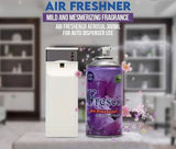 Automatic air freshener with light sensor adjustment, 1 refill included, 5 to 15 minutes spray timing, battery operated, made of durable ABS plastic, and manufactured in Malaysia.