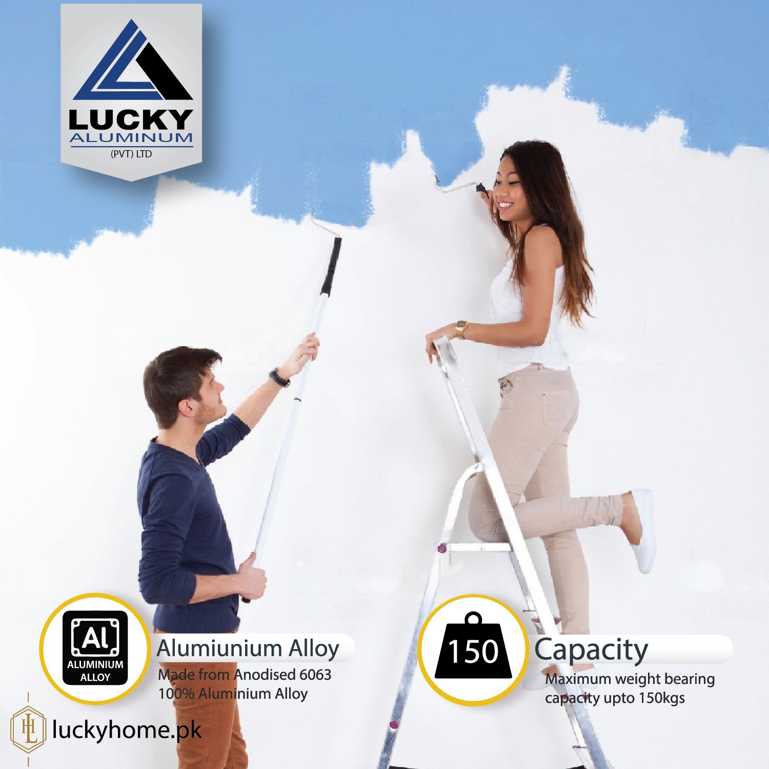 6 Step Aluminum Ladder LP 6 Lucky Home Alu   AluminiumLaddercomeswithsafetyhandle 7d733283 5205 4a1f B098 4c8c9f6eb048 