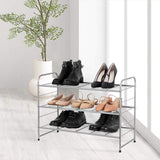  A cost-effective home organization set featuring a 3-tier aluminum shoe rack, a 3-tier open book rack, and a 2-tier bamboo laundry basket & hamper. Each item is designed for practicality and space-saving, offering stylish storage solutions for shoes, books, laundry, and more.