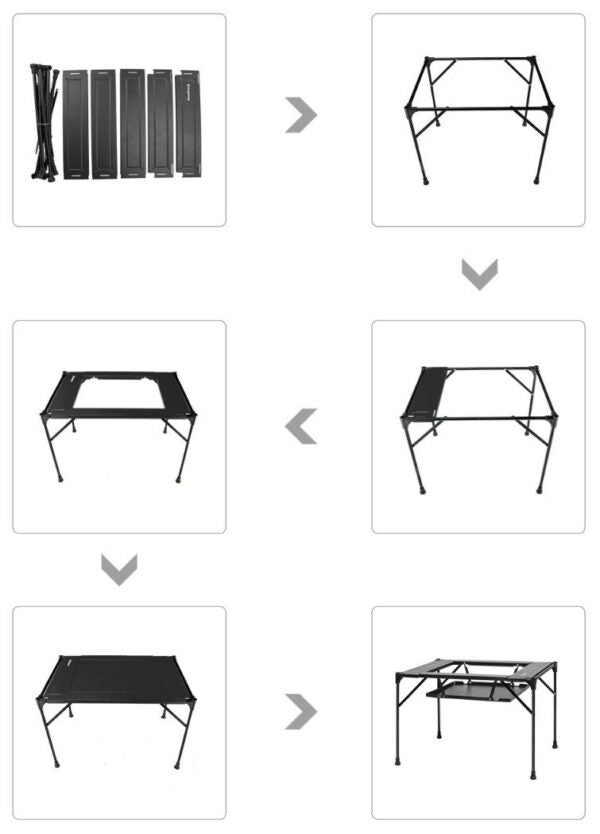 KingCamp Aluminum Alloy Foldable BBQ Camping Table, lightweight and durable for outdoor adventures.