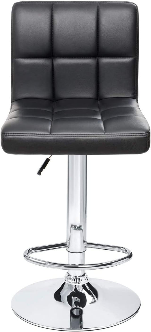 Adjustable swivel stool with steel frame, PU seat, and pneumatic height adjustment for versatile seating.