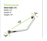Stainless steel bathroom toilet hand grip support bar, designed for seniors and disabled individuals, with a heavy-duty 150kg load-bearing capacity, measuring 22 inches wide, 4 inches deep, and 10 inches high