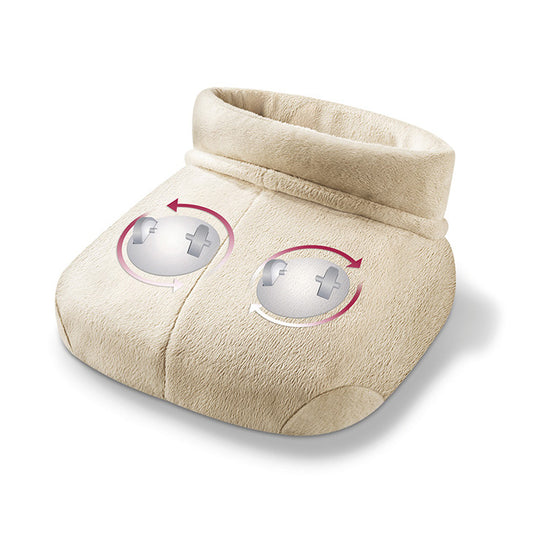 Beurer Shiatsu Foot Warmer FWM 50 with fleece material, Shiatsu massage, and soothing heat for ultimate foot relaxation.