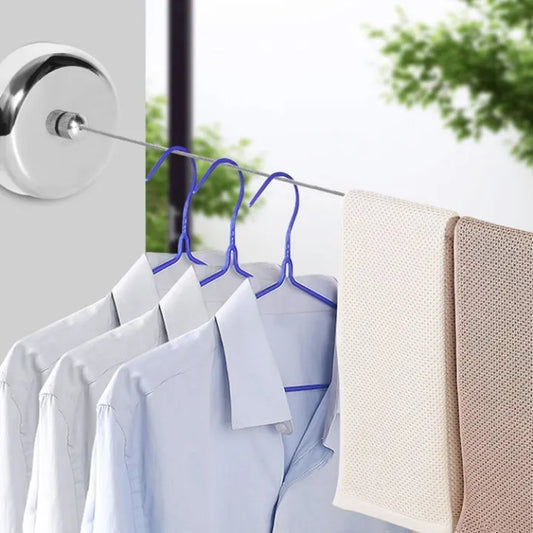 Retractable Circular Extendable Clothesline for drying clothes, towels, and linens.