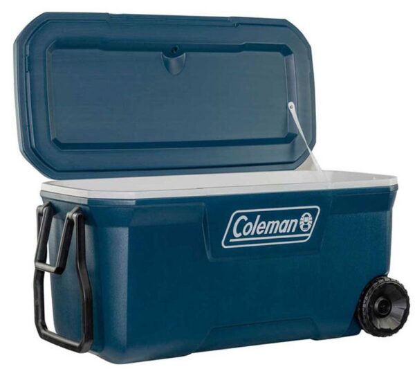 Coleman 100 Quart Xtreme Wheeled Cooler – 94L with 5-Day Ice Retention, Cup Holders, and Have-A-Seat Lid