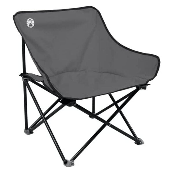 Coleman Furniture Kickback Chair in Steel Grey, lightweight and durable with compact, foldable design for outdoor and indoor use.