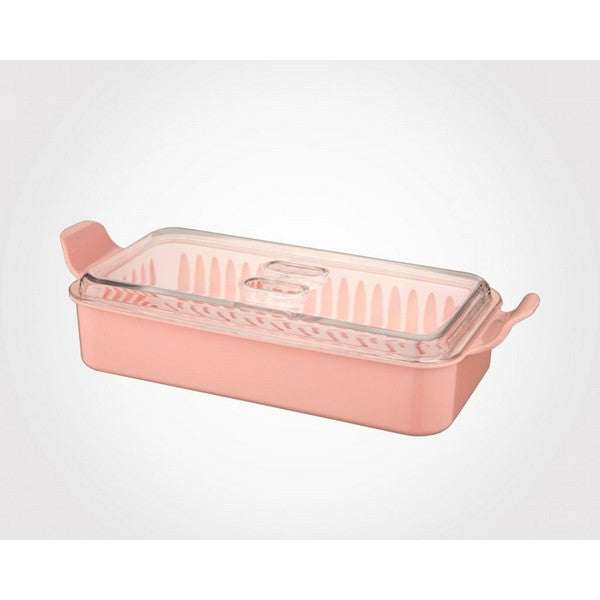 Cutlery box with clear acrylic lid, available in Pink, White, Beige, and Gray, perfect for organized kitchens.