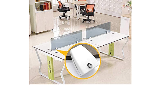 Aluminum Desk Partition Bracket for Toughened Glass Fitting – 8mm to 12mm Thickness