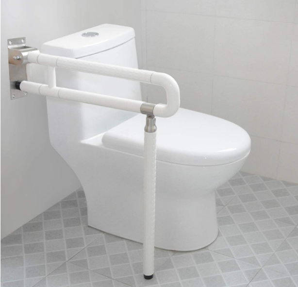 Flip Up Toilet Safety bar, Foldable Toilet Grab Bar Handicap Handrails