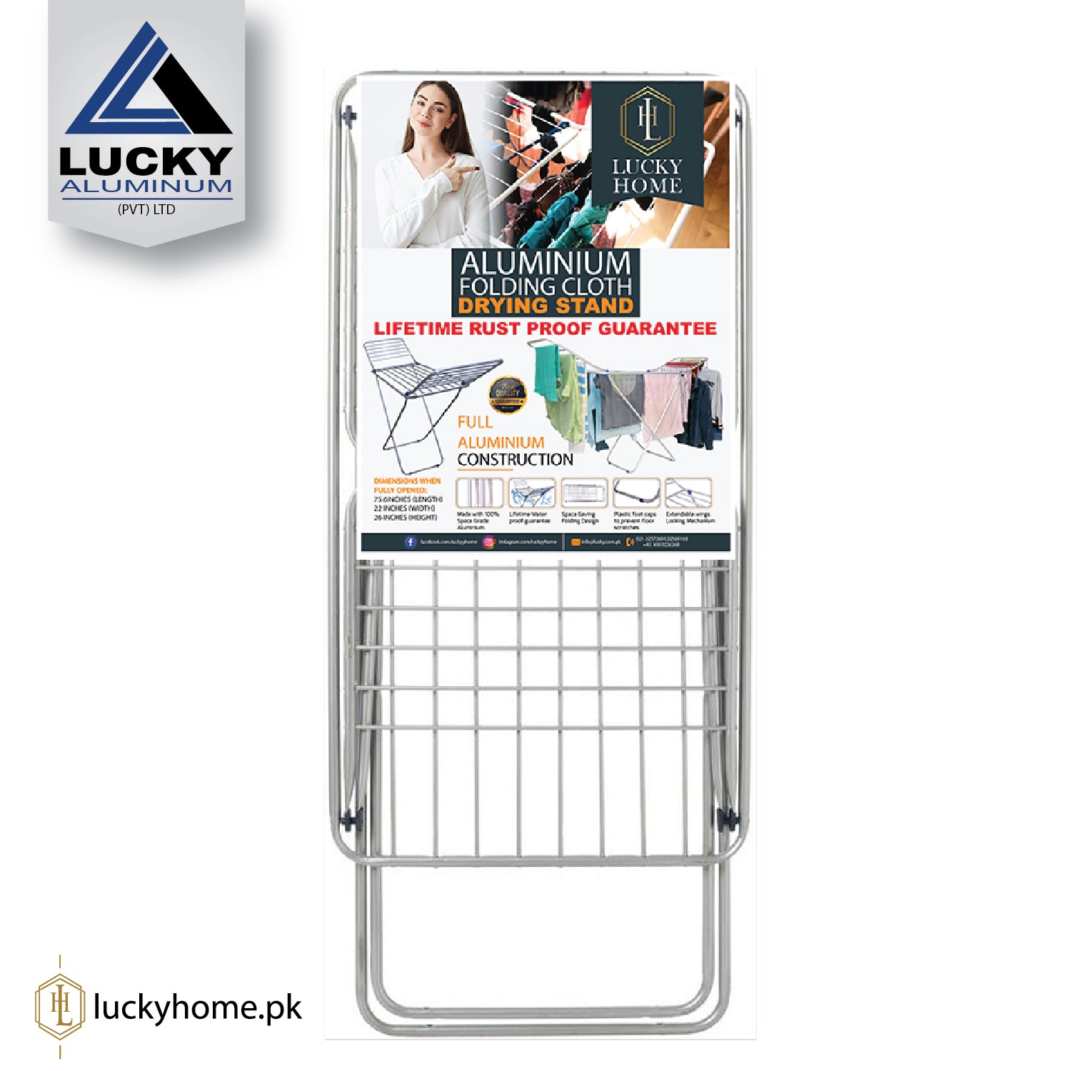 Alufold Light: Economy Aluminium Rust Proof Cloth Dryer Stand