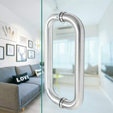 Modern glass door pull handle with sleek design, 32mm diameter and 305mm length