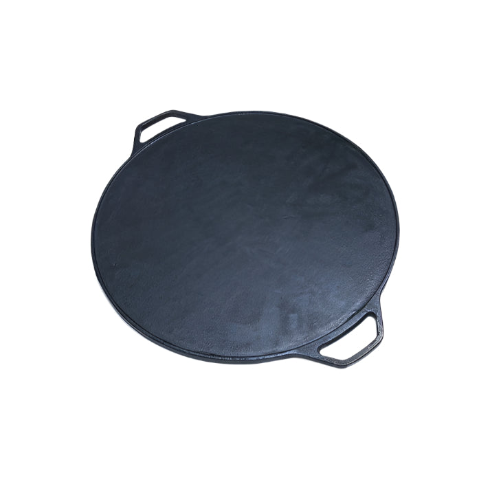 15-inch cast iron Tawa, naturally non-stick, perfect for cooking rotis, parathas, dosas, and more.