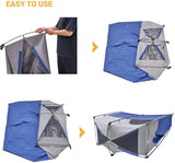 A spacious and durable KingCamp Double Shower Tent with separate rooms for showering and changing, designed for comfort and privacy during outdoor adventures.