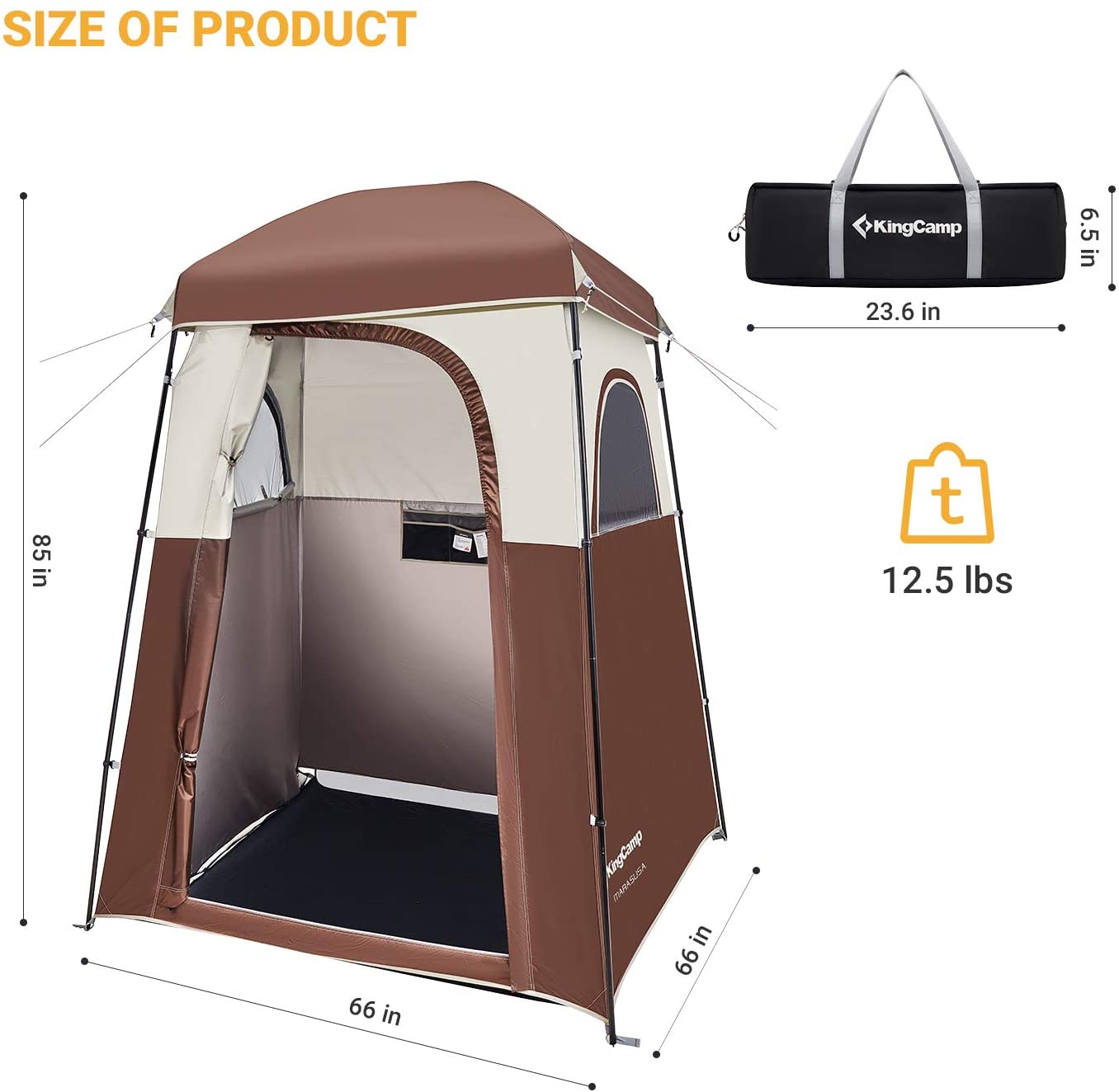 A spacious, durable camping shower tent with privacy protection, ventilation, and easy portability for outdoor adventures