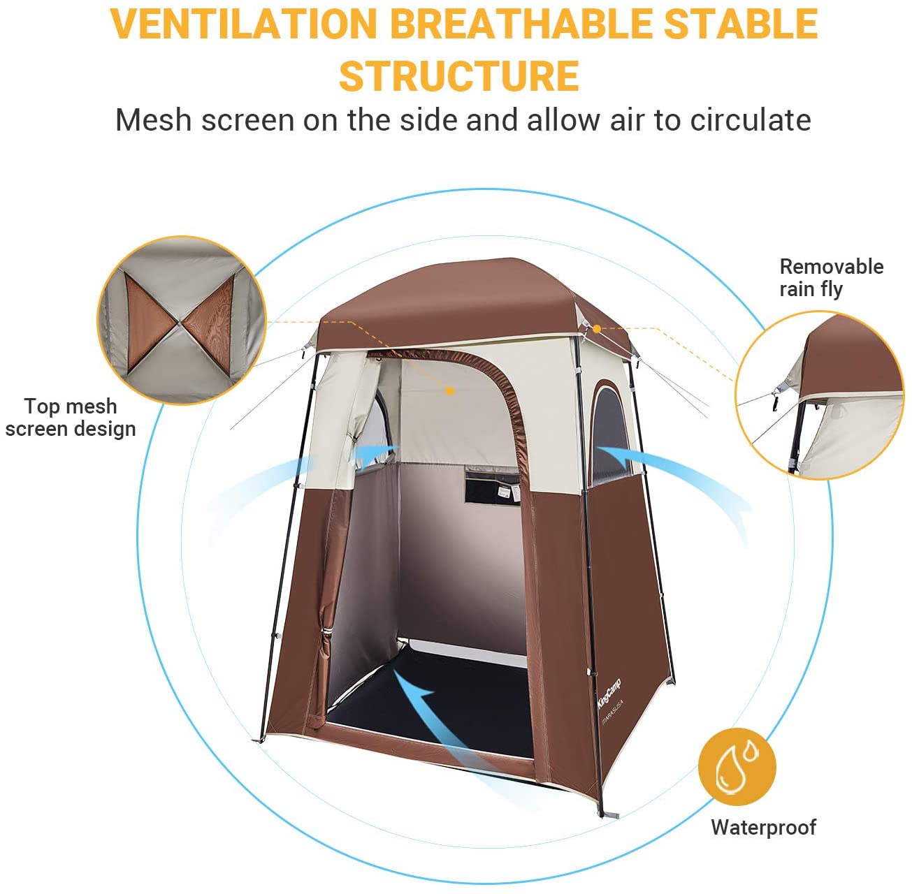 A spacious, durable camping shower tent with privacy protection, ventilation, and easy portability for outdoor adventures