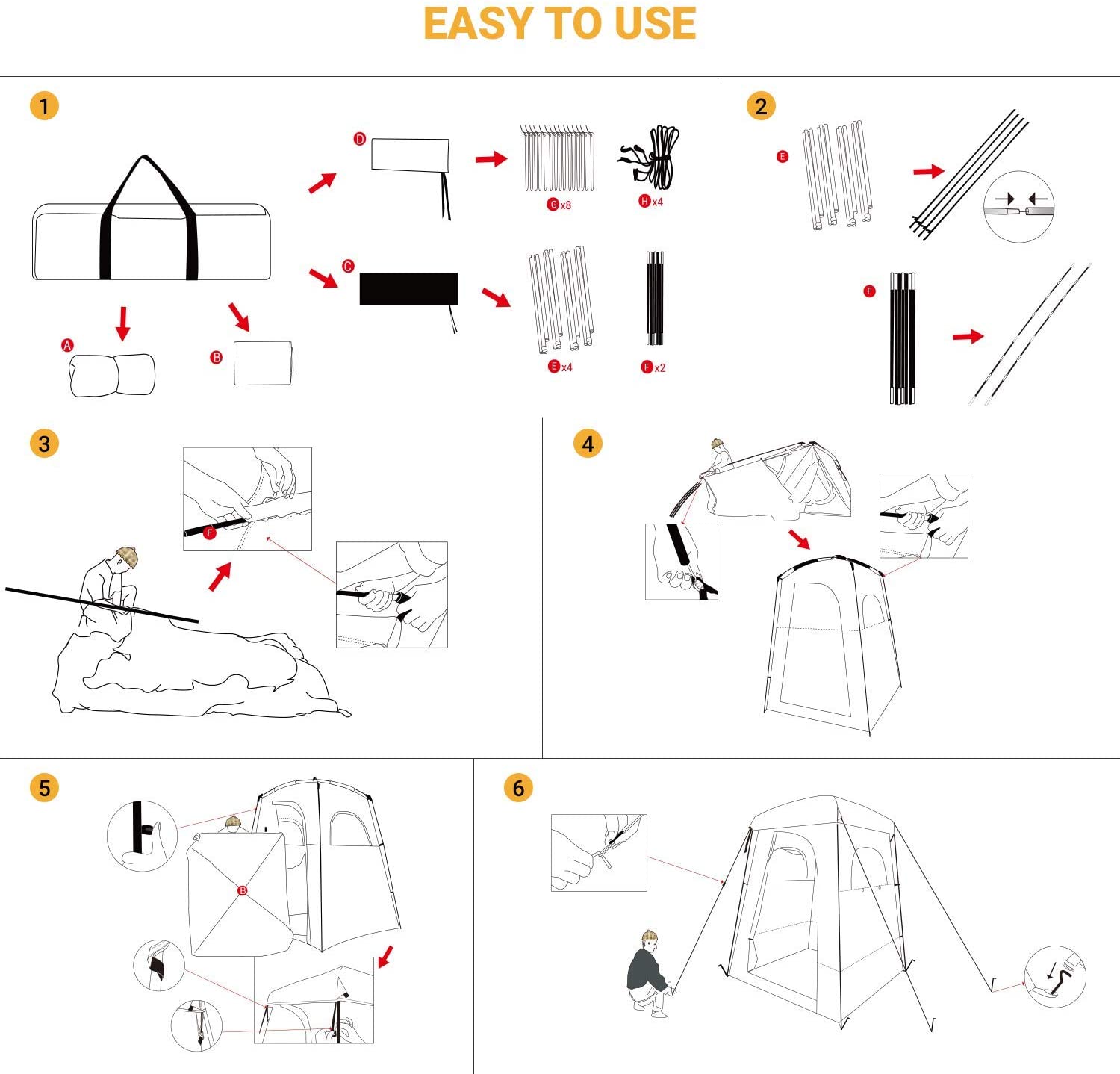 A spacious, durable camping shower tent with privacy protection, ventilation, and easy portability for outdoor adventures