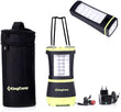 Compact and rechargeable LED lantern with adjustable brightness for camping and outdoor use.