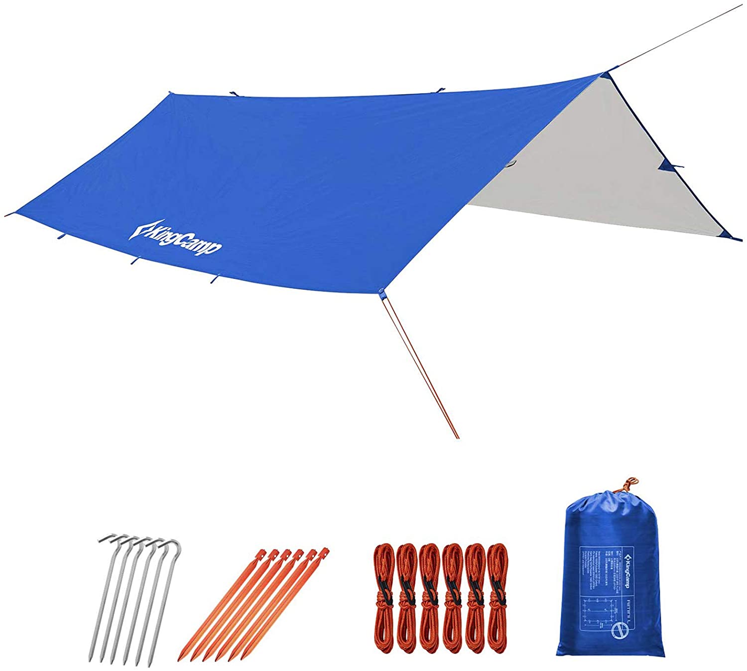 KingCamp XL Rain Tarp, a durable, waterproof, and versatile shelter for outdoor protection against rain, wind, and sun.