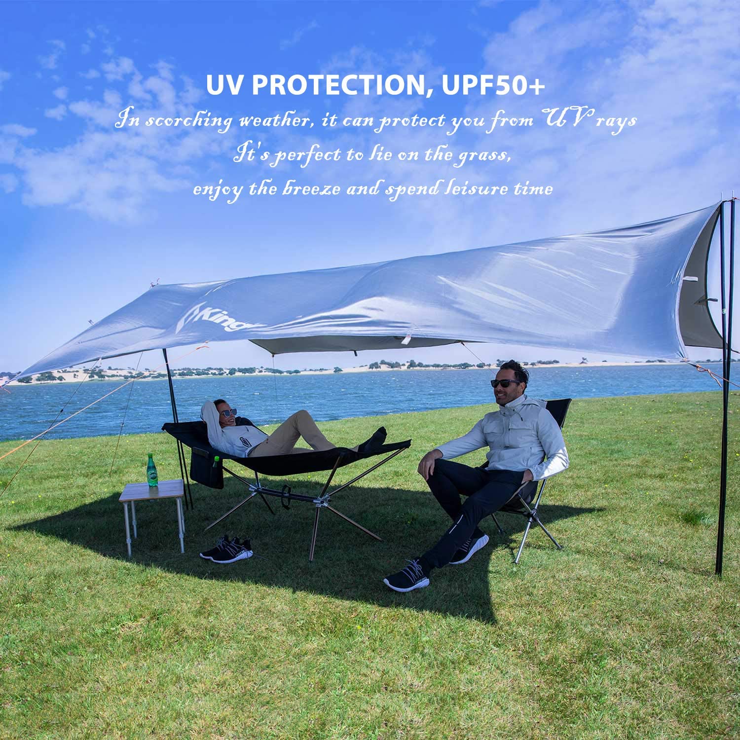 KingCamp XL Rain Tarp, a durable, waterproof, and versatile shelter for outdoor protection against rain, wind, and sun.