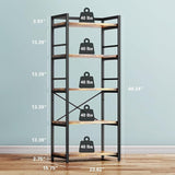 5-Tier Kitchen Rack Bakers Rack For Storage Industrial Microwave Stand Oven Shelf, Free Standing Kitchen Storage Shelf Rack (23.62 L x 15.75 W x 60.24 H, Rustic Brown)