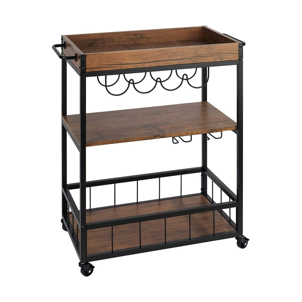 Modern kitchen trolley with multiple shelves and wheels for easy mobility