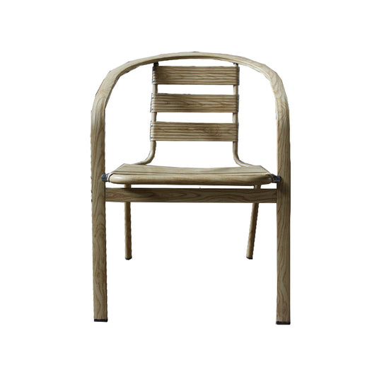 Aluminium Chair Oak Colour Stackable
