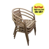 Aluminium Chair - 3 Pieces - Oak Colour