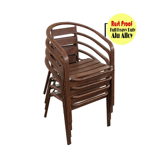 Aluminium Chairs 4 Pieces Chocolate Colour Chair