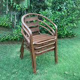 Aluminium Chairs 3 Pieces Chocolate Colour Outdoor