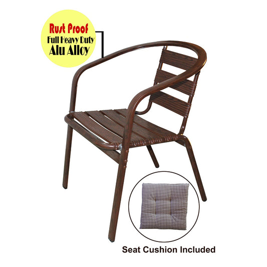 Aluminium Chair Chocolate Colour Stackable