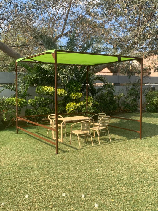 Oasis Outdoor Aluminium Pergola Gazebo with Fixed Canopy for Garden Beach Farmhouse