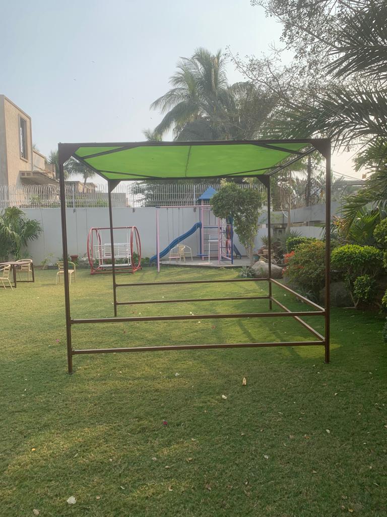 Oasis Outdoor Aluminium Pergola Gazebo with Fixed Canopy for Garden Beach Farmhouse