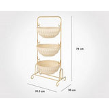 Multipurpose 2-tier and 3-tier onion rack with stand, perfect for kitchen organization.