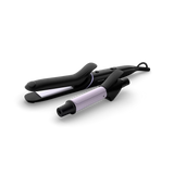 Philips BHH811/00 StyleCare Multi-Styler Curler with 5 attachments, including a 25mm curling barrel and 80mm straightener, for creating over 10 styles. Features OneClick technology, professional high heat up to 210°C, ceramic coating, cool tip, and a 1.8m swivel cord for easy and safe styling.